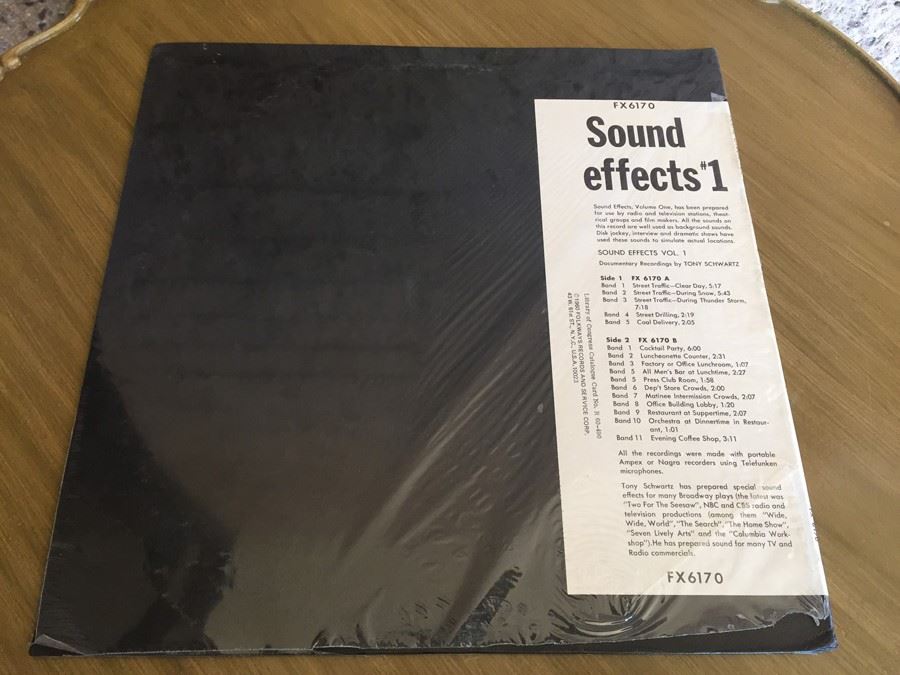 Tony Schwartz ‎- Sound Effects, Volume One, City Sounds - Folkways Records ‎- FX 6170 - SEALED [Photo 2]