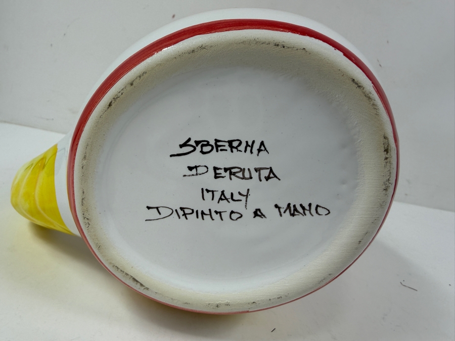 Ceramiche Sberna Deruta Italy Hand Painted Ceramic Majolica Rooster Pitcher 11.5'H [Photo 6]