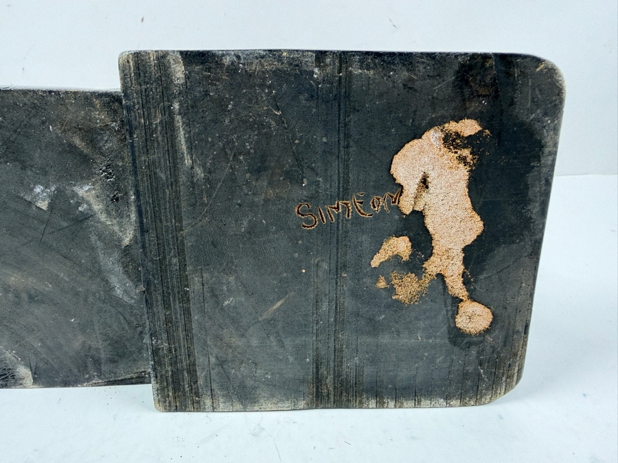 Vintage Pair Of Hand Carved African Tribal Figures Drummer And Dancer Bookends 10'W X 10'H [Photo 6]