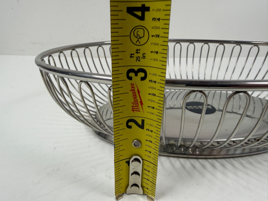 Alessi Stainless Steel Oval Wire Bread Basket Fruit Bowl Made In Italy 11'W X 8'D X3'H [Photo 8]