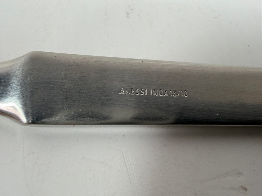 Alessi Inox 18/10 Stainless Steel Serving Spoon and Fork Set 12'L [Photo 4]