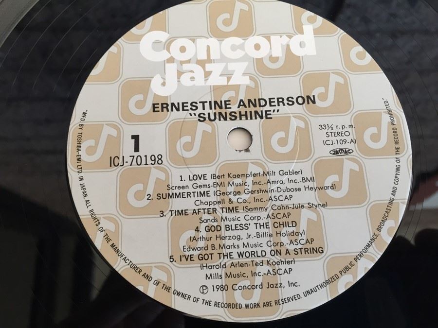 Ernestine Anderson ‎- Sunshine - Concord Jazz ‎- ICJ-70198 [Photo 6]