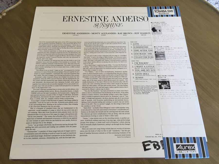Ernestine Anderson ‎- Sunshine - Concord Jazz ‎- ICJ-70198 [Photo 2]