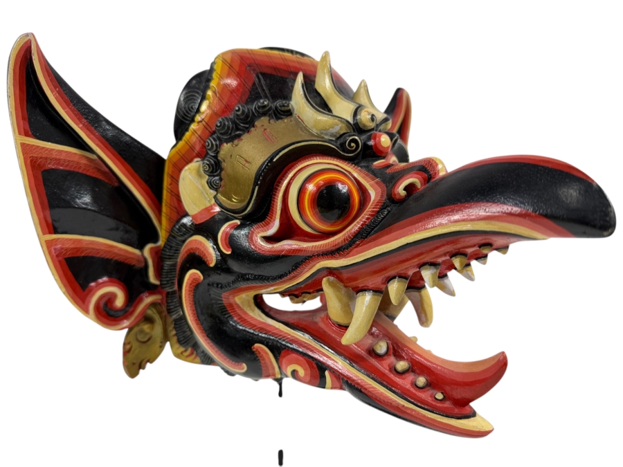 Hand Carved Wooden Balinese Garuda Mythical Bird Mask 17'H