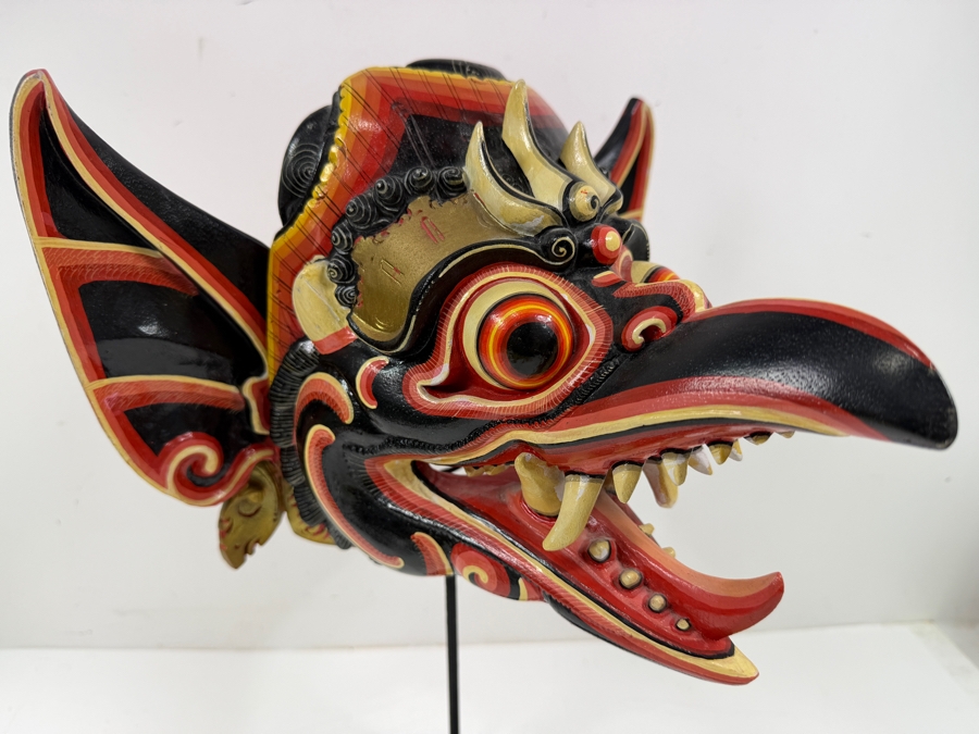 Hand Carved Wooden Balinese Garuda Mythical Bird Mask 17'H [Photo 5]
