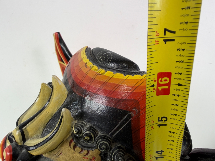 Hand Carved Wooden Balinese Garuda Mythical Bird Mask 17'H [Photo 9]