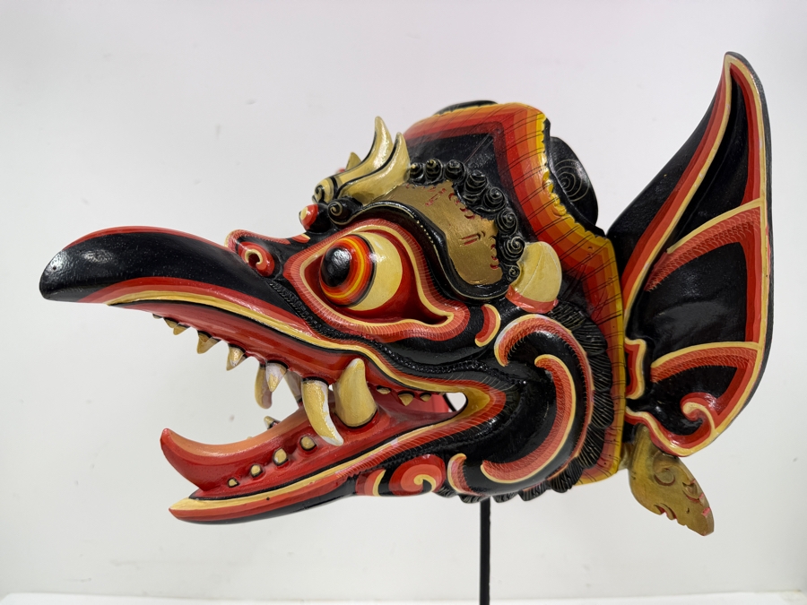 Hand Carved Wooden Balinese Garuda Mythical Bird Mask 17'H [Photo 8]