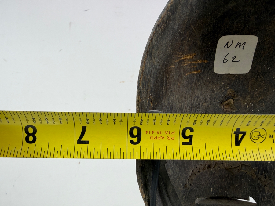 Vintage Hand Carved Wooden Face Mask Featuring Real Hair Mustache With Stand 6'W X 15'H [Photo 6]