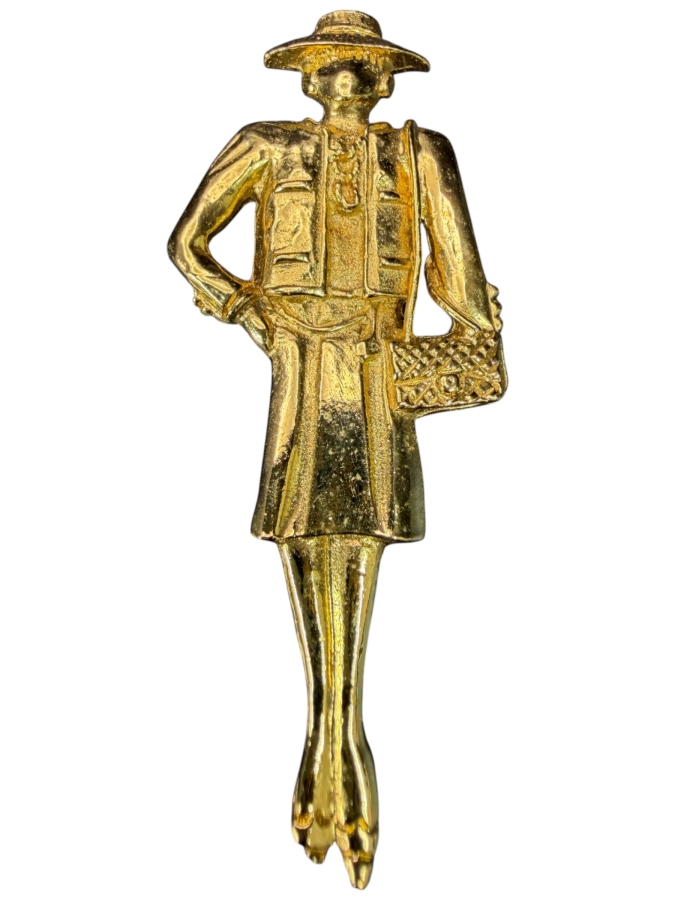 Vintage Chanel Mademoiselle Brooch Depicting A Silhouette Of Coco Chanel 2 3/8'L Estimate $500-$600