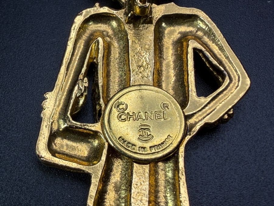 Vintage Chanel Mademoiselle Brooch Depicting A Silhouette Of Coco Chanel 2 3/8'L Estimate $500-$600 [Photo 5]