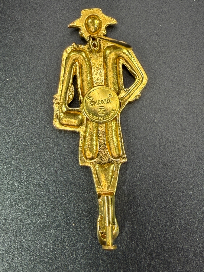 Vintage Chanel Mademoiselle Brooch Depicting A Silhouette Of Coco Chanel 2 3/8'L Estimate $500-$600 [Photo 6]