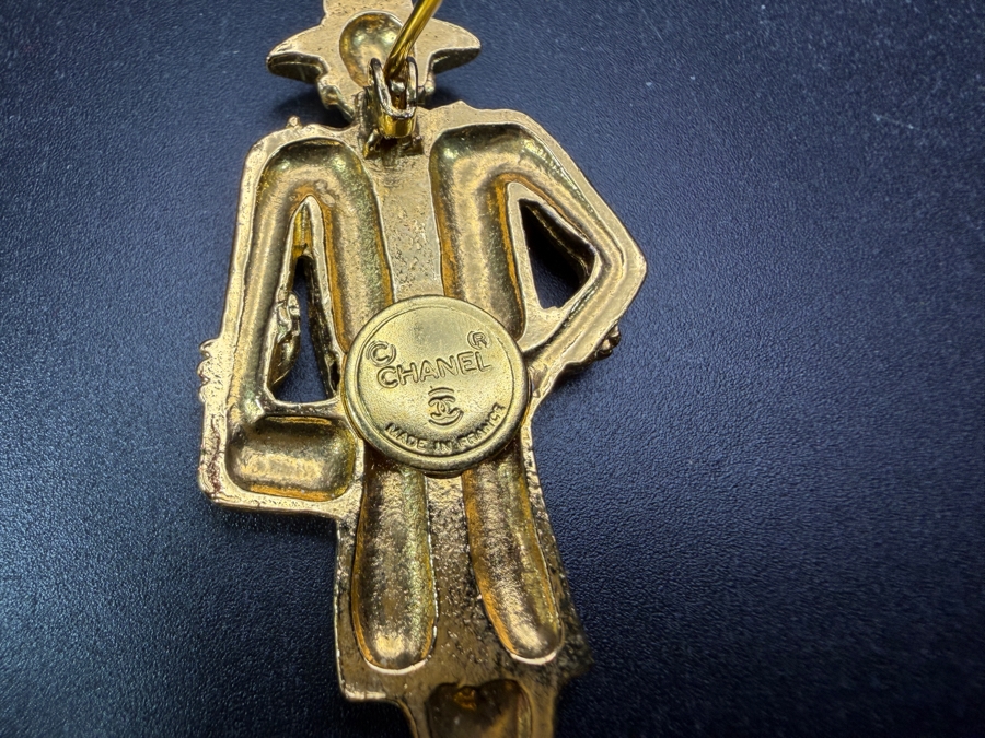 Vintage Chanel Mademoiselle Brooch Depicting A Silhouette Of Coco Chanel 2 3/8'L Estimate $500-$600 [Photo 4]