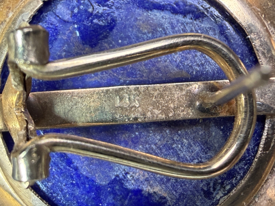 14k Gold Lapis Lazuli Earrings 8.7g [Photo 4]