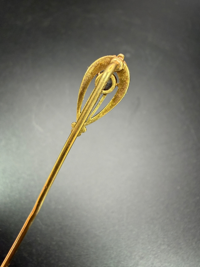 Vintage 14k Gold Stick Pin With Amethyst 2.0g [Photo 4]