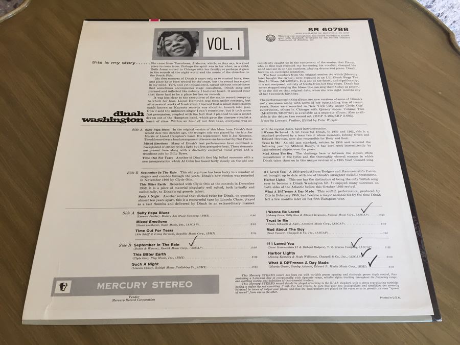 Dinah Washington ‎- This Is My Story - Mercury ‎- SR60788 [Photo 2]