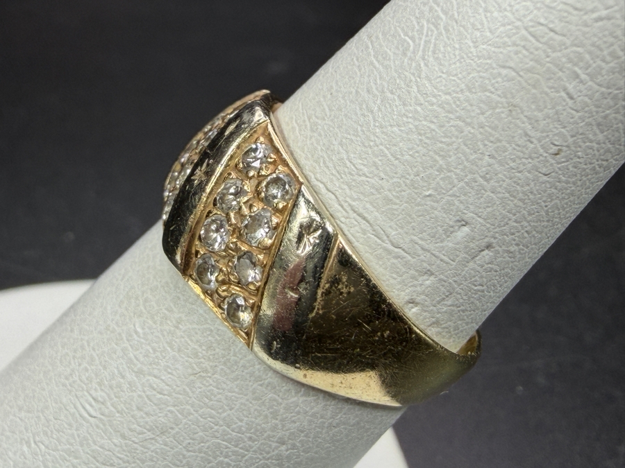 14k Gold Ring With (16) 1.25mm Single Cut Diamonds Est. .50cttw Size 7 4.4g Appraised At $2,000 Retail [Photo 5]