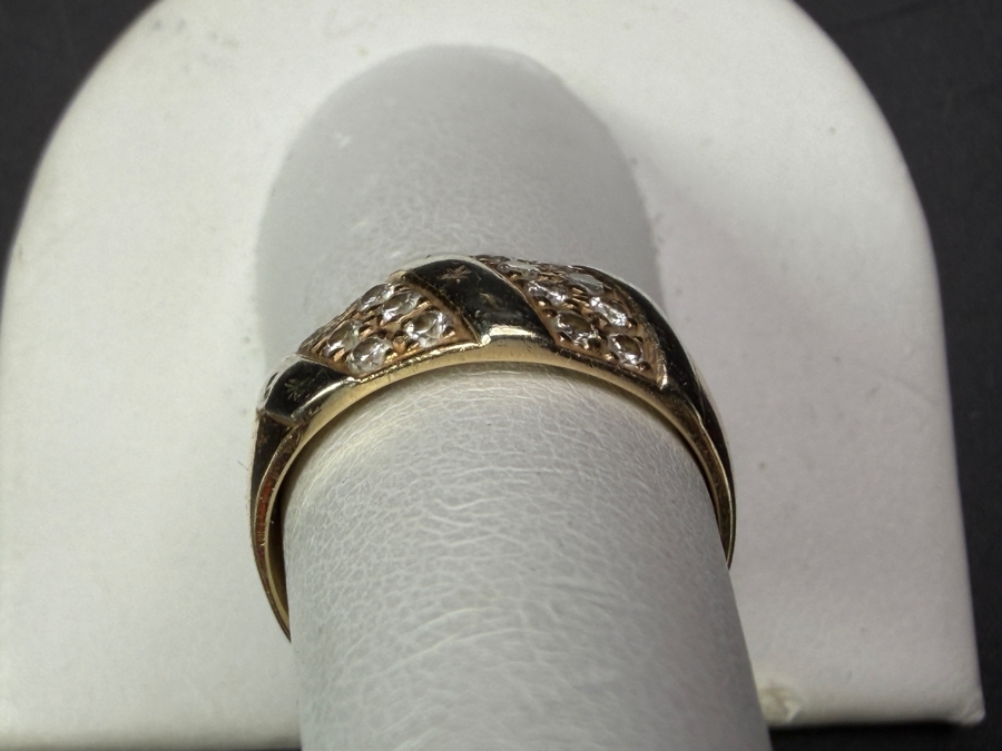 14k Gold Ring With (16) 1.25mm Single Cut Diamonds Est. .50cttw Size 7 4.4g Appraised At $2,000 Retail [Photo 6]