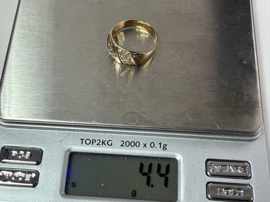 14k Gold Ring With (16) 1.25mm Single Cut Diamonds Est. .50cttw Size 7 4.4g Appraised At $2,000 Retail [Photo 8]