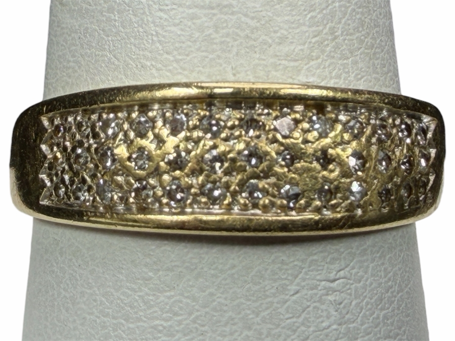 14k Gold Ring With (39) .01 Diamonds Est. .39cttw 3.6g Size 10 Appraised At $2,000 Retail