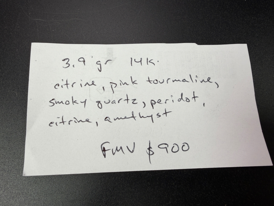14k Gold Ring With Citrine, Pink Tourmaline, Smoky Quartz, Peridot, Citrine & Amethyst Size 6.75 3.9g Appraised At $1,800 Retail [Photo 10]