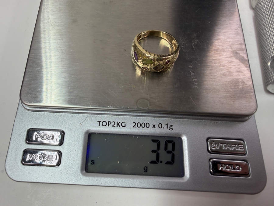 14k Gold Ring With Citrine, Pink Tourmaline, Smoky Quartz, Peridot, Citrine & Amethyst Size 6.75 3.9g Appraised At $1,800 Retail [Photo 8]
