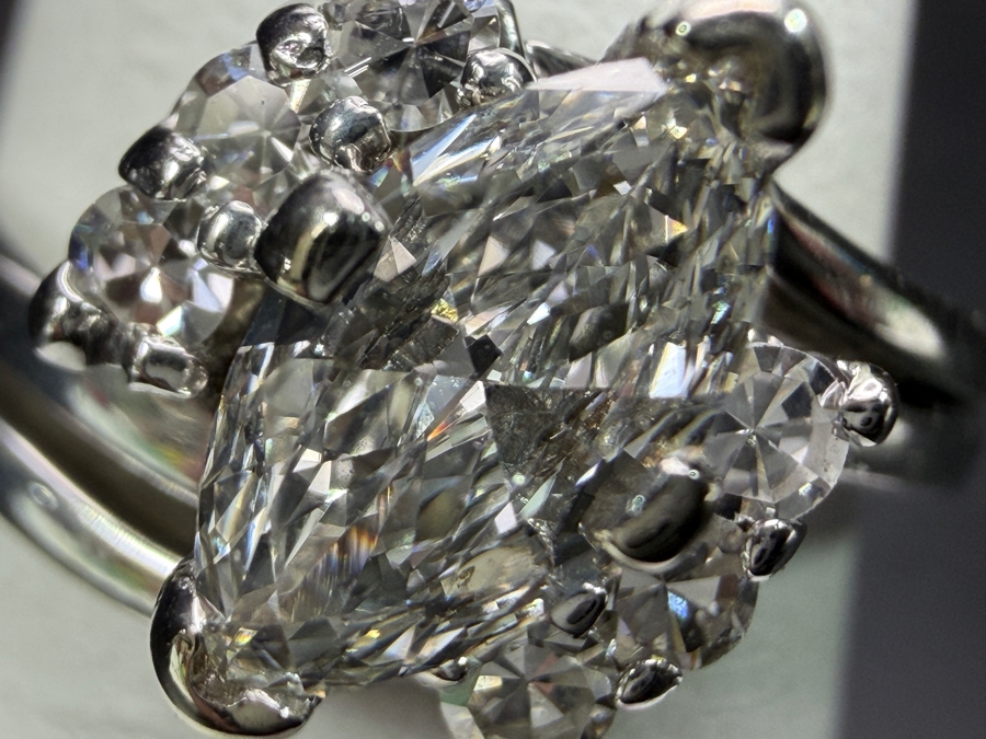 14k Gold Diamond Ring With 6.5 X 4mm Marquise Diamond SI1-G-H Est. .38ct Accented With (6) 1.8mm Single Cut Diamonds Est. .15cttw Size 5.5 4.5g Appraised At $3,000 Retail [Photo 7]