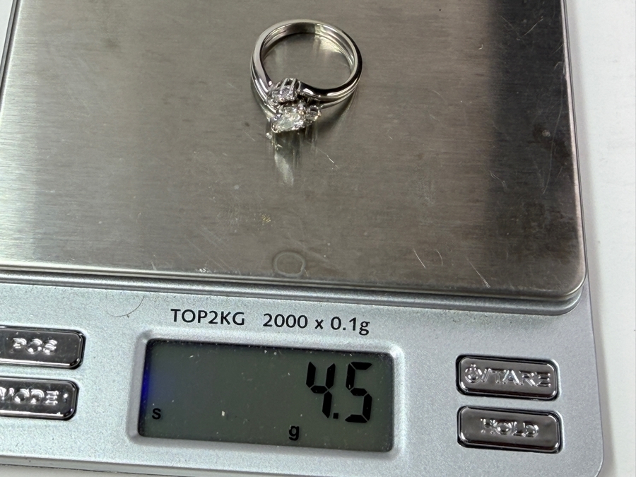 14k Gold Diamond Ring With 6.5 X 4mm Marquise Diamond SI1-G-H Est. .38ct Accented With (6) 1.8mm Single Cut Diamonds Est. .15cttw Size 5.5 4.5g Appraised At $3,000 Retail [Photo 10]