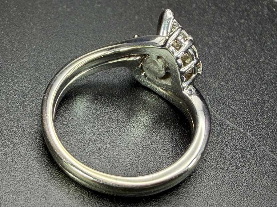 14k Gold Diamond Ring With 6.5 X 4mm Marquise Diamond SI1-G-H Est. .38ct Accented With (6) 1.8mm Single Cut Diamonds Est. .15cttw Size 5.5 4.5g Appraised At $3,000 Retail [Photo 9]