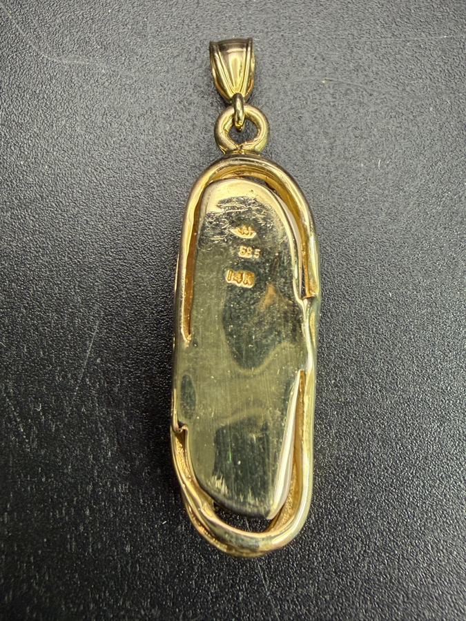 14k Gold Pink Coral Pendant 4.8g Appraised At $1,800 Retail [Photo 3]