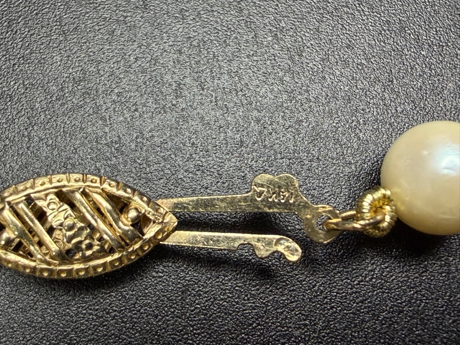 24' 6.0mm Cultured Pearl Strand Necklace With 14k Gold Clasp Appraised At $1,200 Retail [Photo 5]