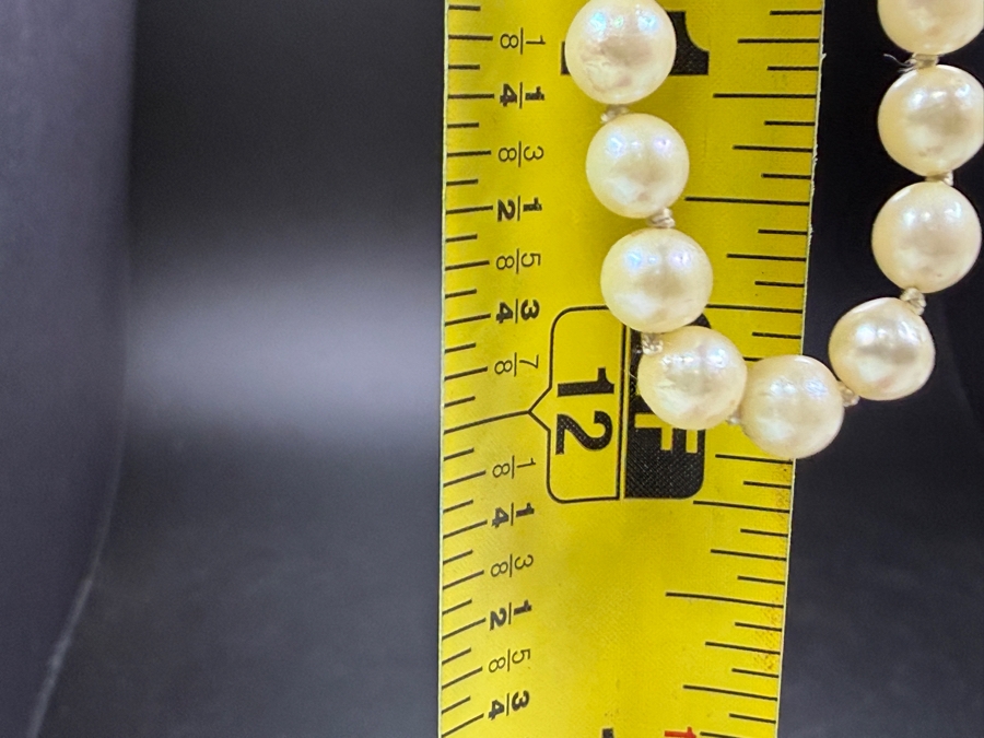 24' 6.0mm Cultured Pearl Strand Necklace With 14k Gold Clasp Appraised At $1,200 Retail [Photo 6]