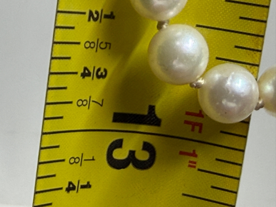 26' 6.0mm Cultured Pearl Strand Necklace With 14k Gold Clasp Appraised At $1,400 Retail [Photo 8]