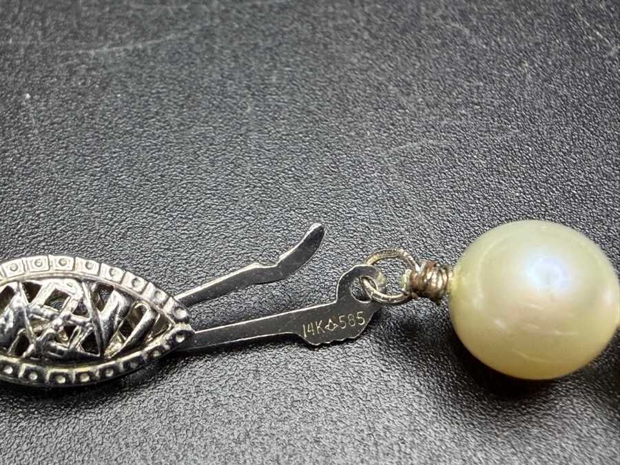 19' 7.0mm Cultured Pearl Strand Necklace With 14k Gold Clasp Appraised At $700 Retail [Photo 5]