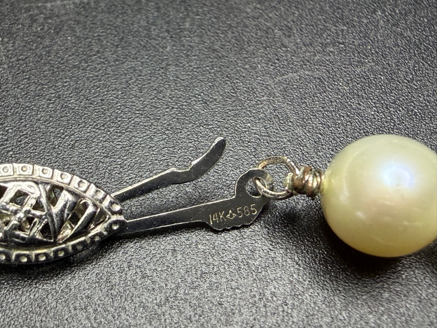 19' 7.0mm Cultured Pearl Strand Necklace With 14k Gold Clasp Appraised At $700 Retail [Photo 6]