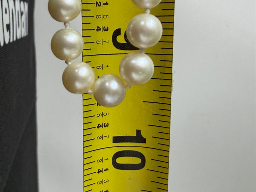 19' 7.0mm Cultured Pearl Strand Necklace With 14k Gold Clasp Appraised At $700 Retail [Photo 7]