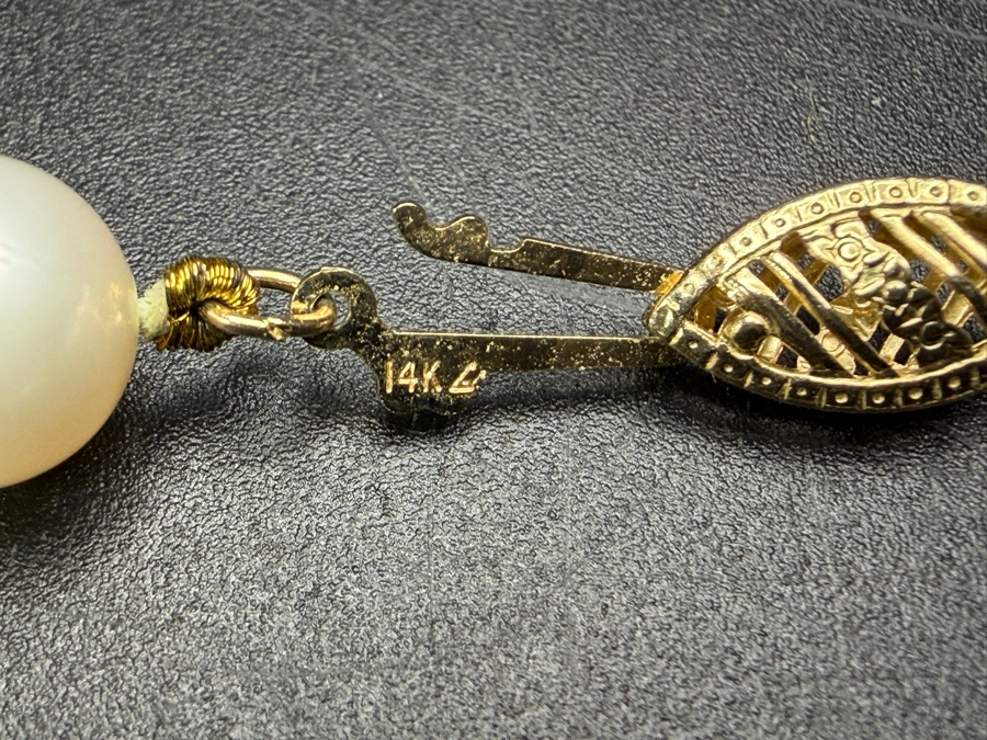 34' 7.2mm Cultured Pearl Strand Necklace With 14k Gold Clasp Appraised At $1,400 Retail [Photo 6]