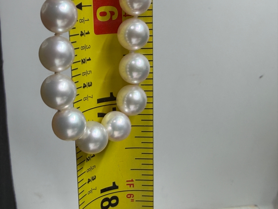 34' 7.2mm Cultured Pearl Strand Necklace With 14k Gold Clasp Appraised At $1,400 Retail [Photo 7]