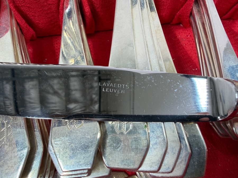 Huge Boxed Sterling Silver Flatware Service For 12 (92 Pieces) - 3,415g Of Sterling Silver $9,835 Melt Value Plus 1,180g Of Sterling Silver Handled / Stainless Blade Knives [Photo 5]
