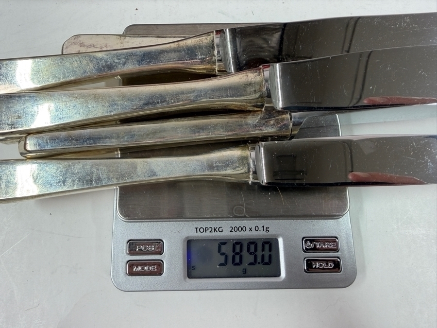 Huge Boxed Sterling Silver Flatware Service For 12 (92 Pieces) - 3,415g Of Sterling Silver $9,835 Melt Value Plus 1,180g Of Sterling Silver Handled / Stainless Blade Knives [Photo 18]