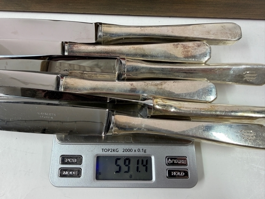 Huge Boxed Sterling Silver Flatware Service For 12 (92 Pieces) - 3,415g Of Sterling Silver $9,835 Melt Value Plus 1,180g Of Sterling Silver Handled / Stainless Blade Knives [Photo 16]