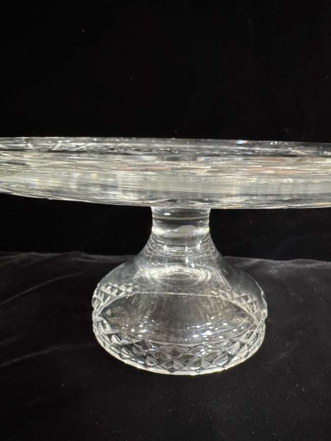 Vintage Waterford Crystal Alana Pattern Pedestal Cake Stand 10'W [Photo 4]