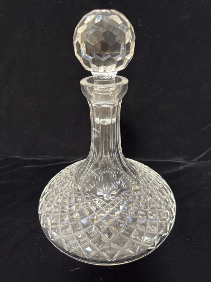 Vintage Waterford Crystal Alana Pattern Ship's Decanter With Faceted Stopper 10'H [Photo 2]