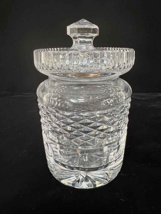 Vintage Waterford Crystal Alana Pattern Honey / Jelly Jar 5'H