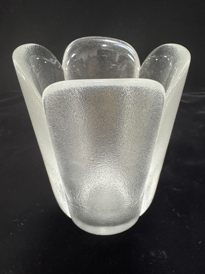 Vintage 1970s Rosenthal Studio Line Bleikristall Frosted Glass Vase Designed By Bjørn Wiinblad 5'H
 [Photo 3]