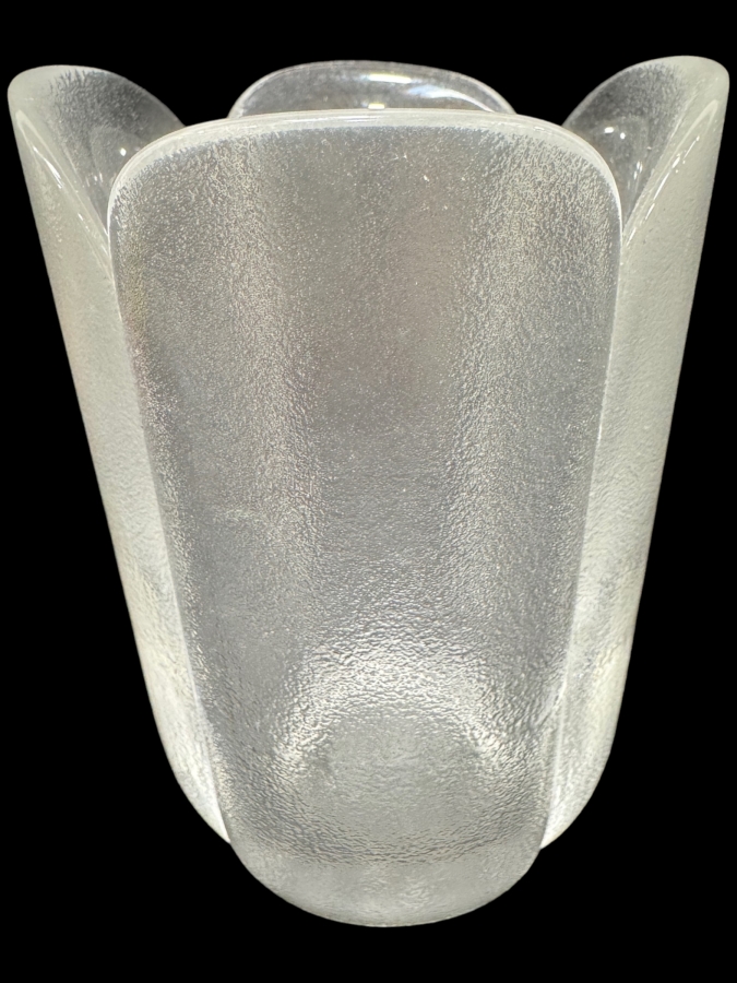 Vintage 1970s Rosenthal Studio Line Bleikristall Frosted Glass Vase Designed By Bjørn Wiinblad 5'H
