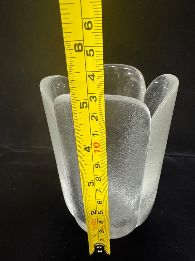 Vintage 1970s Rosenthal Studio Line Bleikristall Frosted Glass Vase Designed By Bjørn Wiinblad 5'H
 [Photo 5]