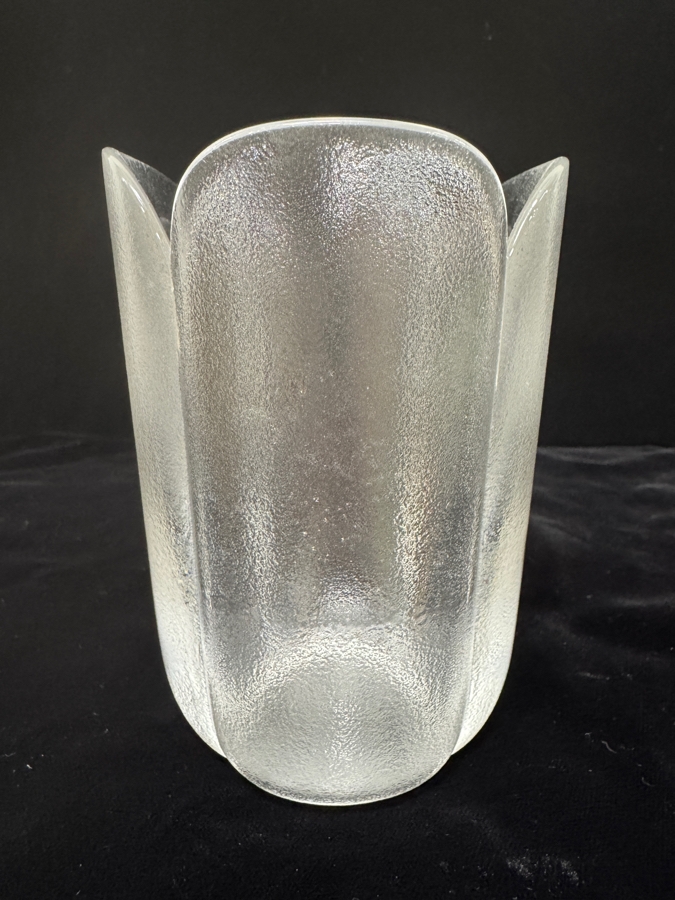 Vintage 1970s Rosenthal Studio Line Bleikristall Frosted Glass Vase Designed By Bjørn Wiinblad 5'H
 [Photo 2]