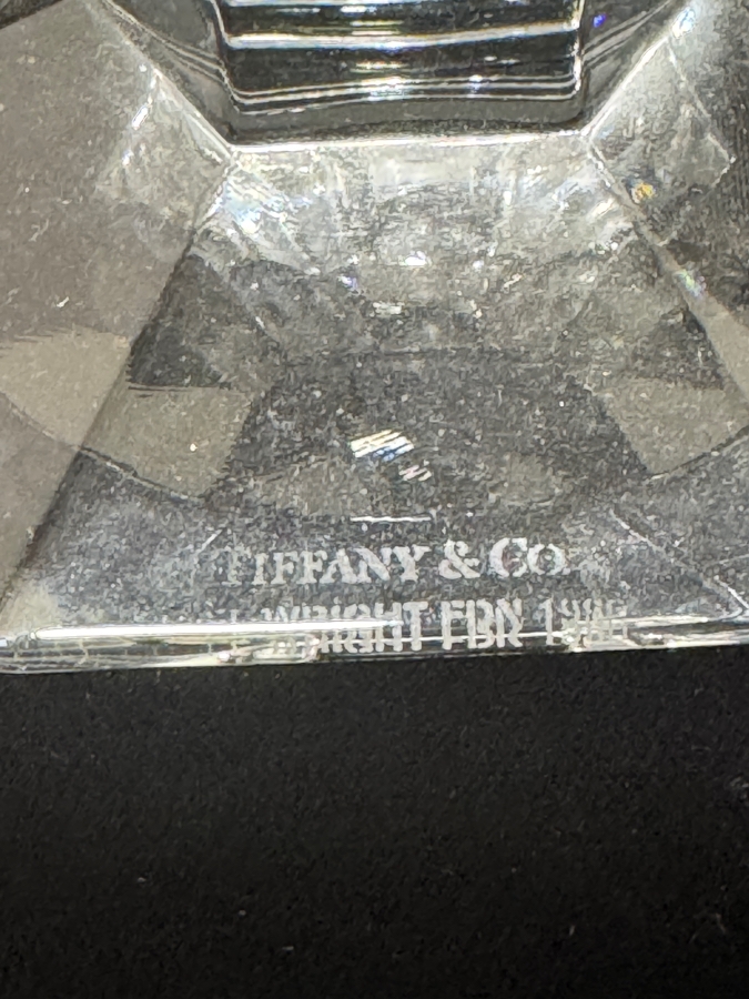 Vintage Tiffany & Co. Frank Lloyd Wright Crystal Candlestick Holder 3.75'H [Photo 3]