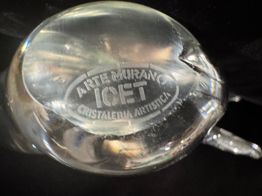 Vintage ICET Arte Murano Clear Art Glass Bird Figurine With Split Tail Handmade In Venezuela 7'W [Photo 3]