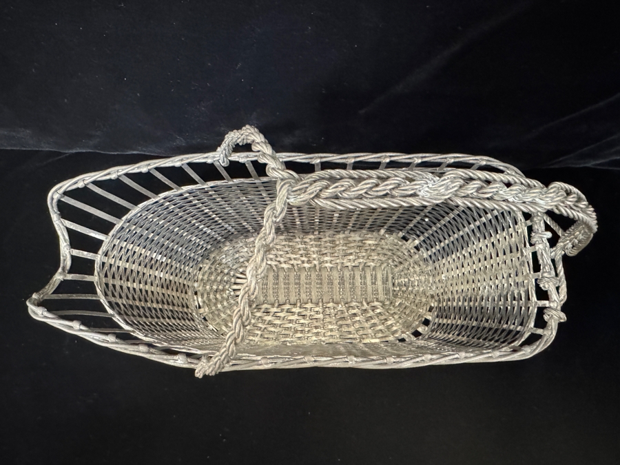 Vintage French Silver-Plated Wire Wine Bottle Holder 9.25'W [Photo 3]